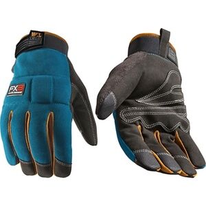 Men's XL Cold Weather Work Gloves Extreme Black Blue Padded Knuckle FX3